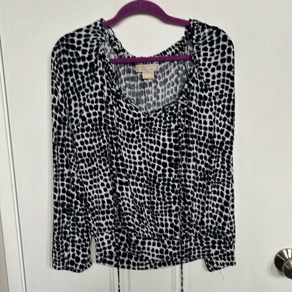 Michael Kors Black & White Print Top/Blouse​​ - Picture 1 of 5